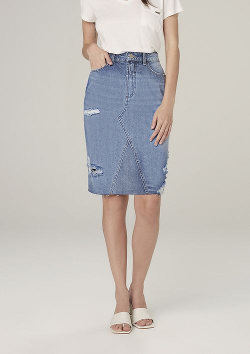 saia jeans midi dzarm