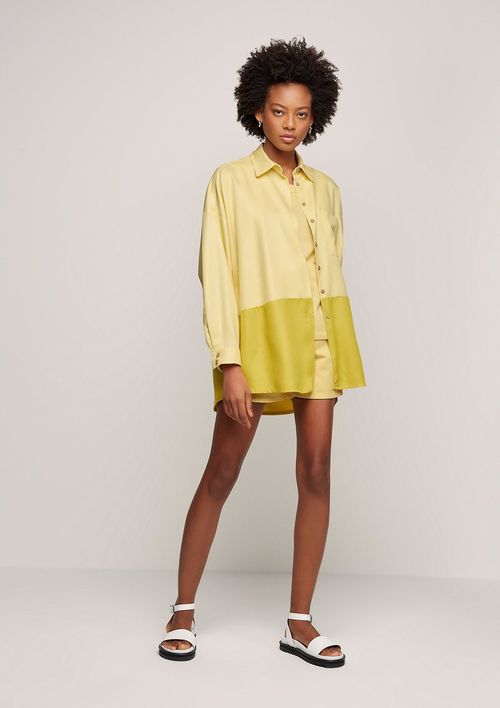 Camisa Oversized Color Blocking - Amarelo