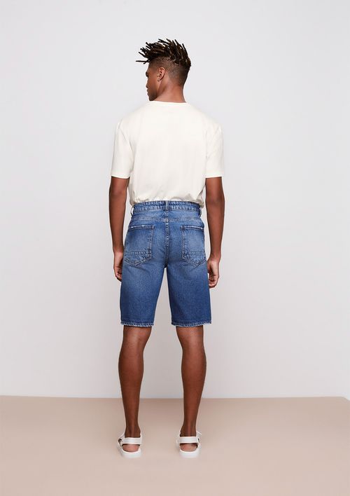 Bermuda Jeans Masculina Slim - Azul