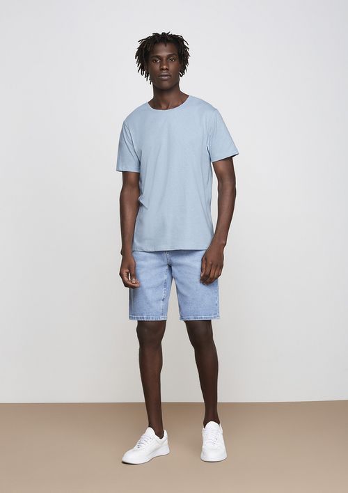 Bermuda Jeans Masculina Slim - Azul Celeste