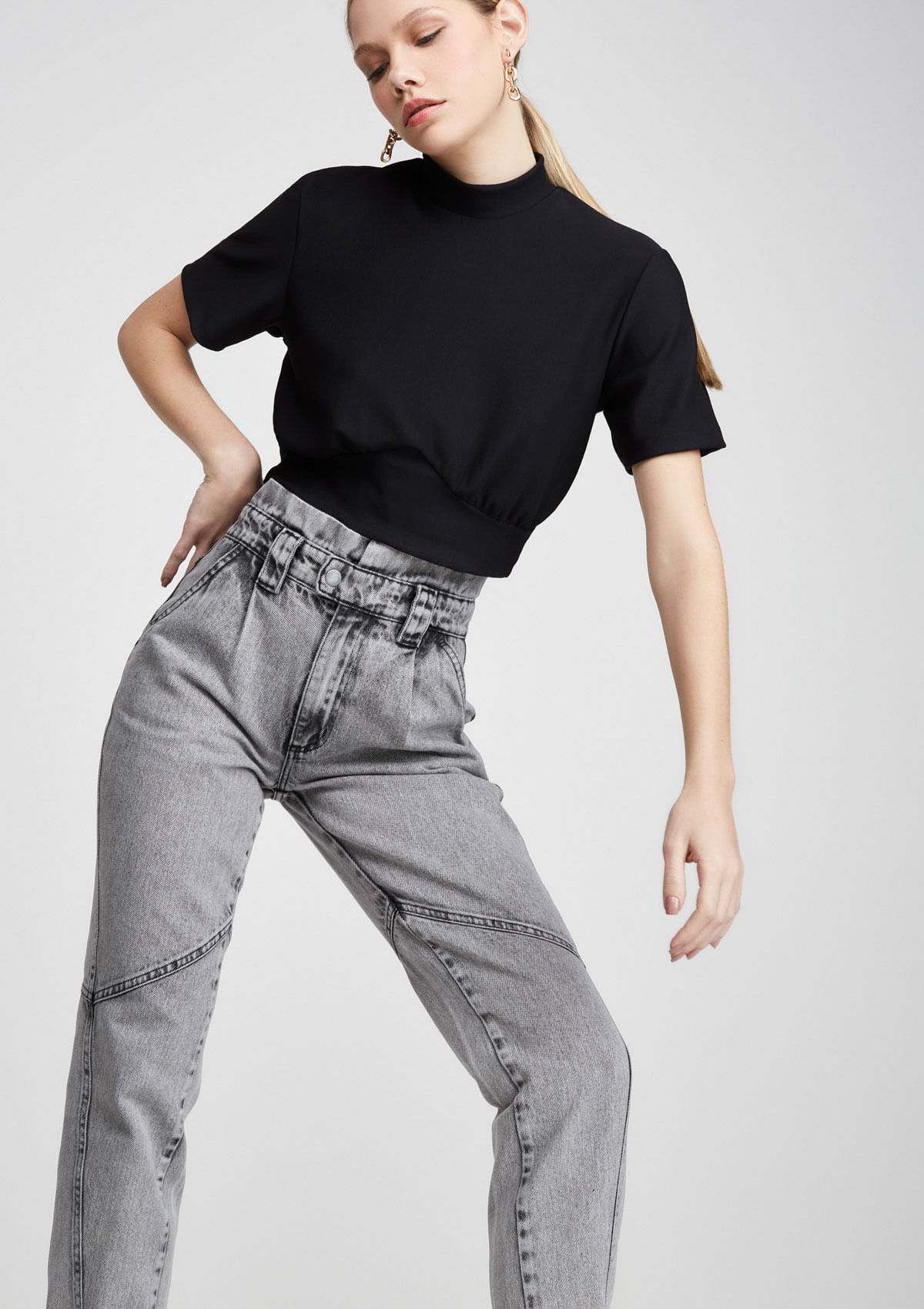 Camisa cropped con manga murciélago - Prêt-à-Porter 1AB6MS