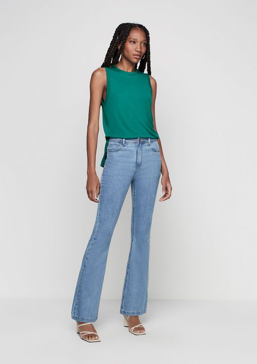 Calças Jeans Modelagem Flare Feminina - Dzarm