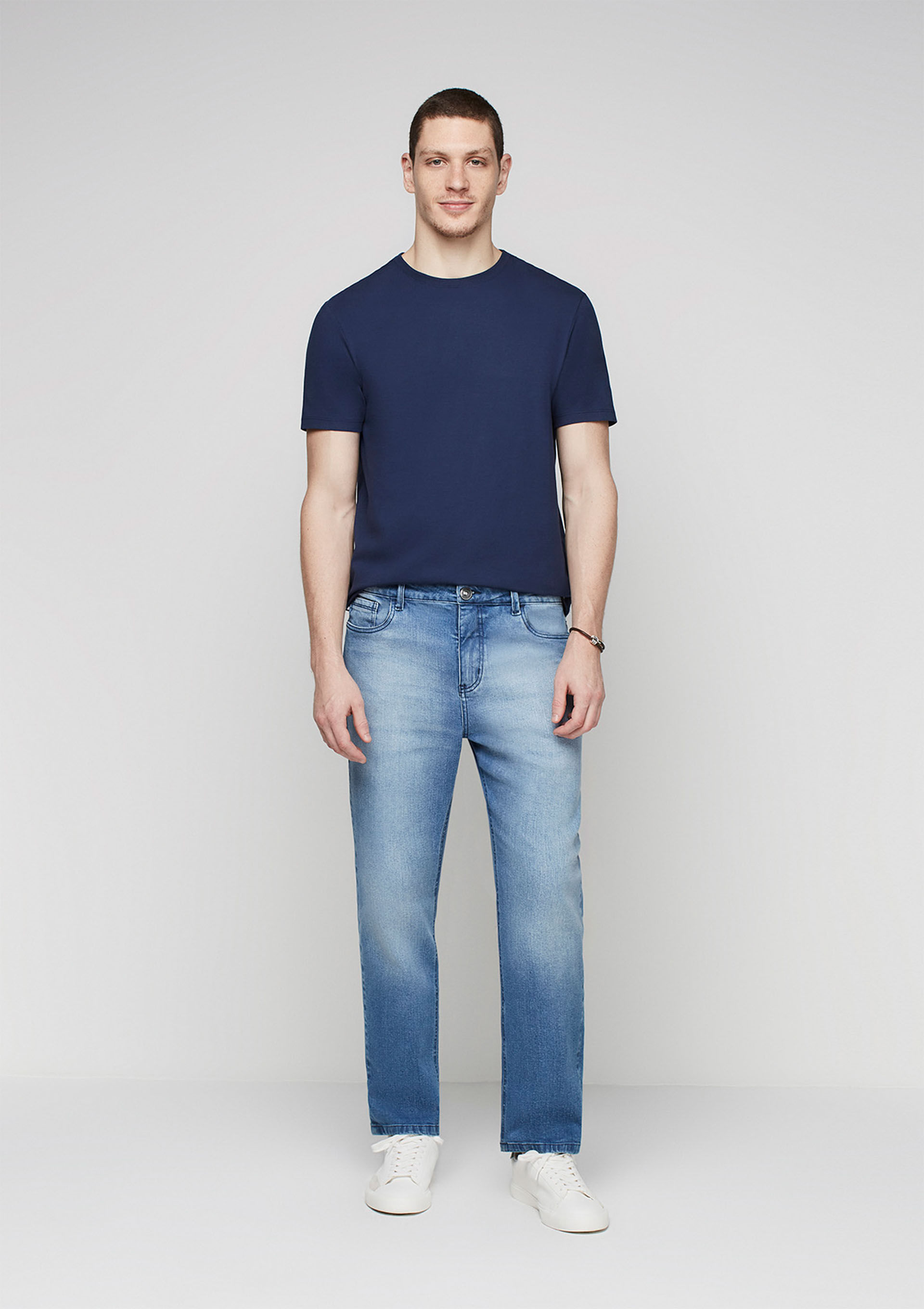 Calça Jeans Masculina Reta com Elastano